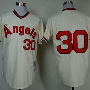 MLB Los Angeles Angels #30 Cream Throwback Jersey