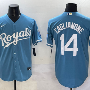 MLB Kansas City Royals #14 Caglianone Light Blue Game Nike Jersey