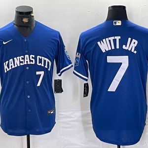 MLB Kansas City Royals #7 Witt Jr. Blue Game Nike Jersey