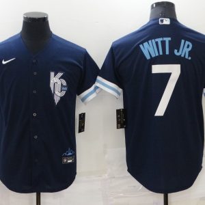MLB Kansas City Royals #7 Witt Jr. 2022 Navy City Connect Jersey
