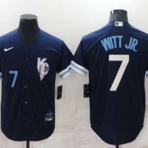MLB Kansas City Royals #7 Witt Jr. 2022 Navy City Connect Jersey