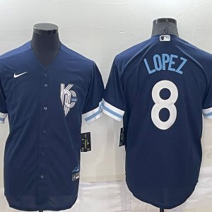 MLB  Kansas City Royals #8 Lopez 2022 Navy City Connect Jersey