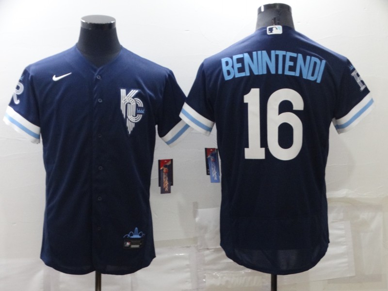 MLB Kansas City Royals #16 Andrew Benintendi 2022 Navy City Connect Elite Jersey