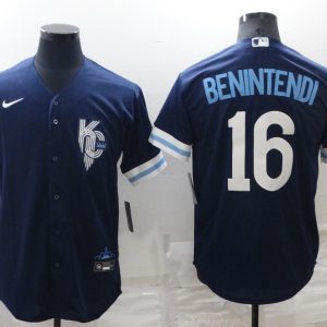 MLB  Kansas City Royals #16 Andrew Benintendi 2022 Navy City Connect Jersey