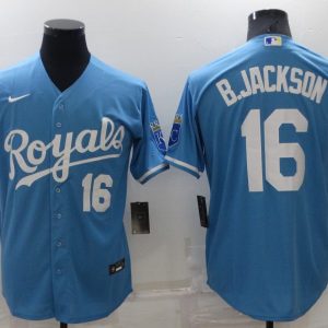 MLB Kansas City Royals #16 B.Jackson Blue Game Nike Jersey