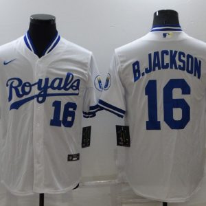 MLB Kansas City Royals #16 B.Jackson White Game Nike Jersey