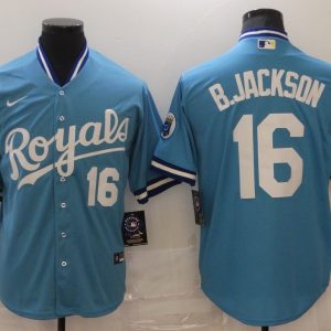 MLB Kansas City Royals #16 B.Jackson Blue Game Nike Jersey