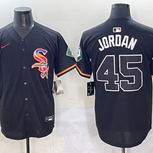 Men's Chicago White Sox #45 Jordan Black Mexico Limited Stitched Jersey
