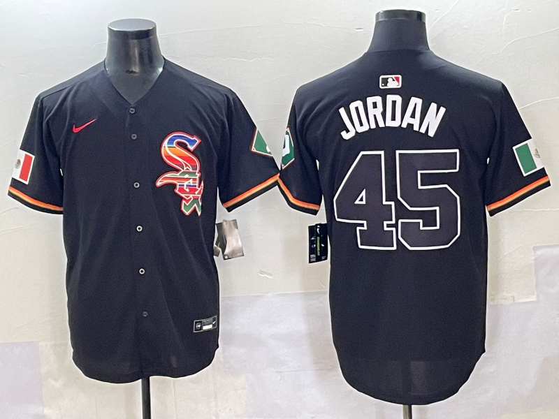 Men's Chicago White Sox #45 Jordan Black Mexico Limited Stitched Jersey