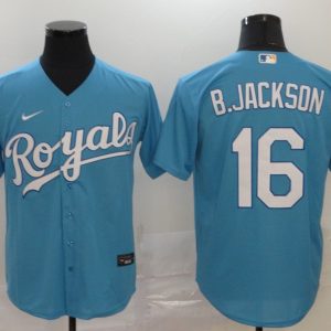 MLB Kansas City Royals #16 B.Jackson Blue Game Nike Jersey