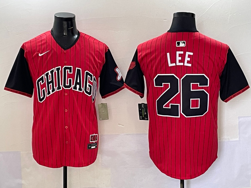 Men's Chicago White Sox #26 Lee Red/Black 2025 City Connect Limited Stitched Jersey