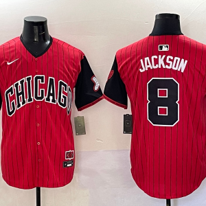 Men's Chicago White Sox #8 Jackson Red/Black 2025 City Connect Limited Stitched Jersey