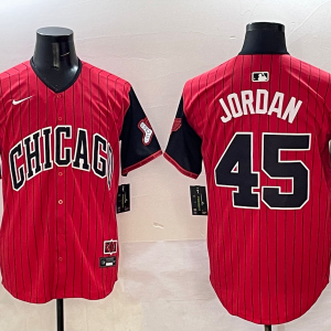 Men's Chicago White Sox #45 Michael Jordan Red/Black 2025 City Connect Limited Stitched Jersey