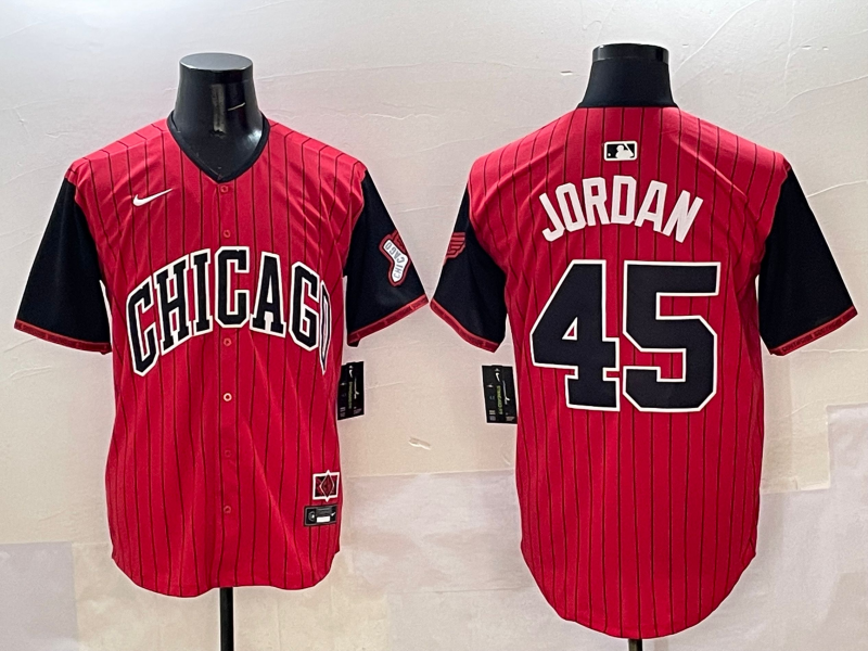 Men's Chicago White Sox #45 Michael Jordan Red/Black 2025 City Connect Limited Stitched Jersey