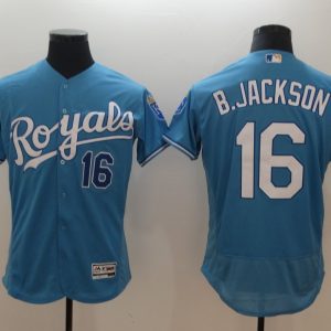 MLB Kansas City Royals #16 B.Jackson Stitched Elite Light Blue Jersey