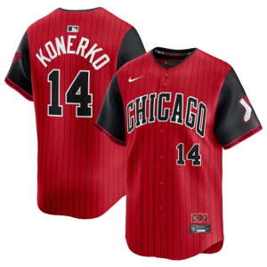 Men's Chicago White Sox #14 Paul Konerko Red/Black 2025 City Connect Limited Stitched Jersey