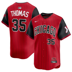 Men's Chicago White Sox #35 Frank Thomas Red/Black 2025 City Connect Limited Stitched Jersey
