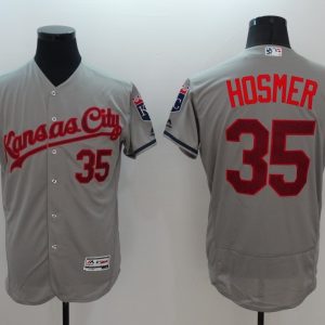 MLB Kansas City Royals #35 Hosmer Grey Elite Jersey