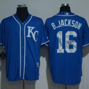MLB Kansas City Royals #16 B.Jackson Printing Stitched Number New Jersey