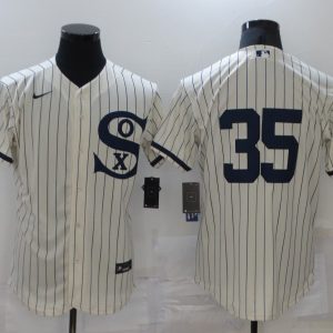 MLB Chicago White Sox #35 Frank Thomas 2021 Cream/Navy Field Of Dreams Flex Base Elite Jersey