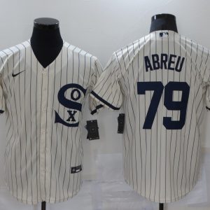 MLB Chicago White Sox #79 Jose Abreu 2021 Cream/Navy Field Of Dreams Jersey