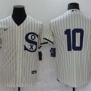 MLB Chicago White Sox #10 Yoan Moncada 2021 Cream/Navy Field Of Dreams Jersey