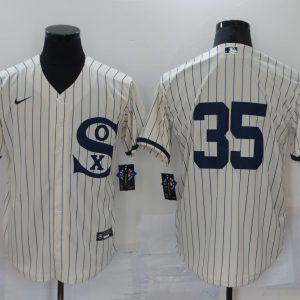 MLB Chicago White Sox #35 Frank Thomas 2021 Cream/Navy Field Of Dreams Jersey
