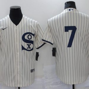 MLB Chicago White Sox #7 Tim Anderson 2021 Cream/Navy Field Of Dreams Jersey