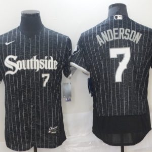 MLB Chicago White Sox #7 Tim Anderson Black 2021 City Connect Flex Base Elite Jersey