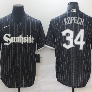MLB Chicago White Sox #34 Kopech Black 2021 City Connect Jersey