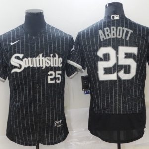 MLB Chicago White Sox #25 Abbott Black 2021 City Connect Flex Base Elite Jersey