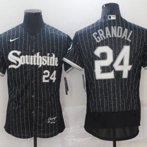 MLB Chicago White Sox #24 Grandal Black 2021 City Connect Flex Base Elite Jersey