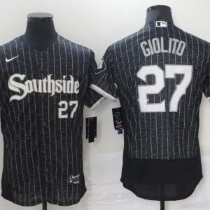 MLB Chicago White Sox #27 Giolito Black 2021 City Connect Flex Base Elite Jersey