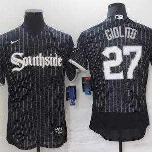 MLB Chicago White Sox #27 Giolito Black 2021 City Connect Flex Base Elite Jersey