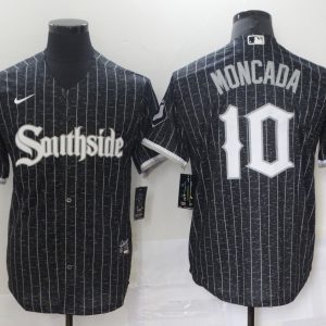 MLB Chicago White Sox #10 Yoan Moncada Black 2021 City Connect Jersey
