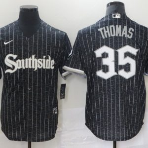 MLB Chicago White Sox #35 Frank Thomas Black 2021 City Jersey