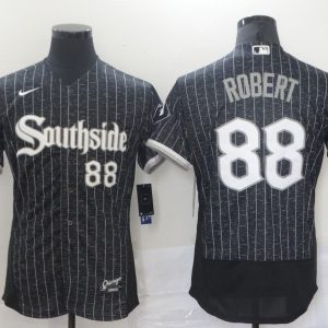 MLB Chicago White Sox #88 Luis Robert Black 2021 City Connect Flex Base Elite Jersey