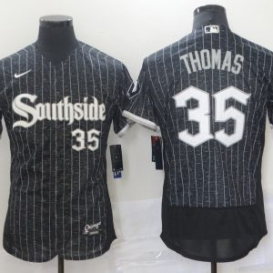 MLB Chicago White Sox #35 Frank Thomas Black 2021 City Connect Flex Base Elite Jersey