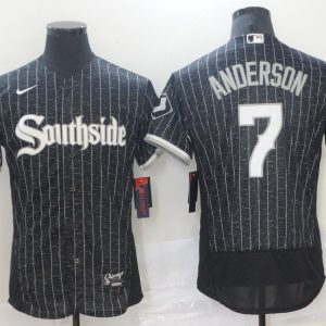 MLB Chicago White Sox #7 Tim Anderson Black 2021 City Connect Flex Base Elite Jersey