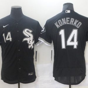 MLB Chicago White Sox #14 Konerko Black Flex Base Elite Jersey
