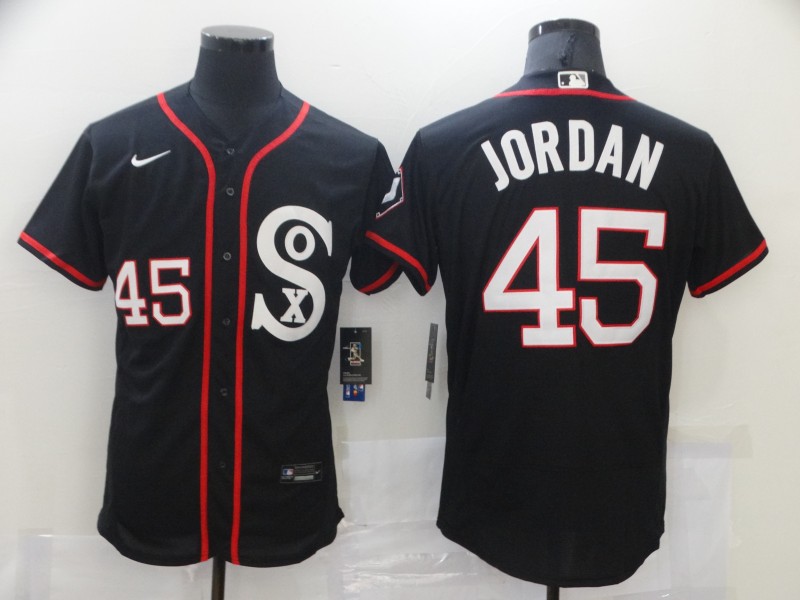 MLB Chicago White Sox #45 Jordan Black Flex Base Elite Jersey