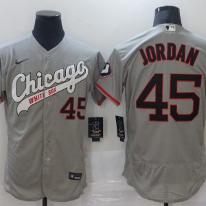 MLB Chicago White Sox #45 Jordan Grey Flex Base Elite Jersey