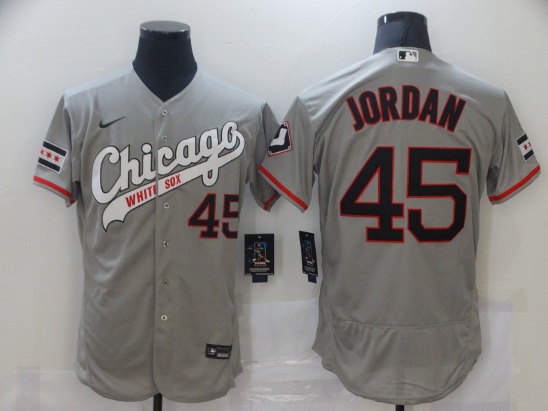 MLB Chicago White Sox #45 Jordan Grey Flex Base Elite Jersey