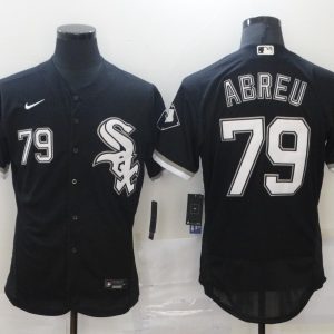 MLB Chicago White Sox #79 Abreu Black Flex Base Elite Jersey