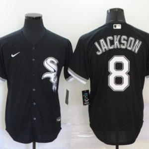 MLB Chicago White Sox #8 Jackson Black Game Nike Jersey