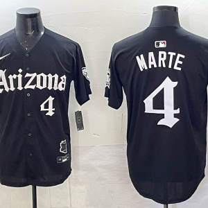 Men's Arizona Diamondbacks #4 Ketel Marte Desert Fang Edition Black Jersey