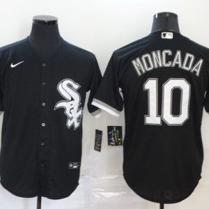 MLB White Sox #10 Moncada Black Game Nike Jersey