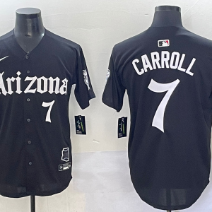 Men's Arizona Diamondbacks #7 Corbin Carroll Desert Fang Edition Black Jersey
