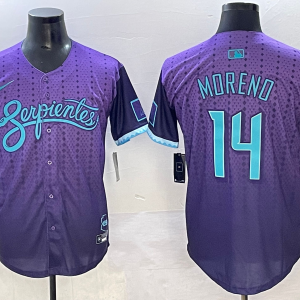 Men's Arizona Diamondbacks #14 Gabriel Moreno Purple 2025 City Connect Limited Stitched Jersey