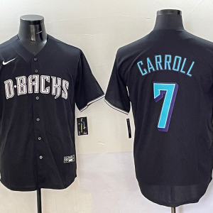 Men's Arizona Diamondbacks #7 Corbin Carroll Black Stitched Baseball Jersey